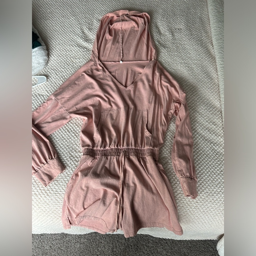 Pink hooded romper